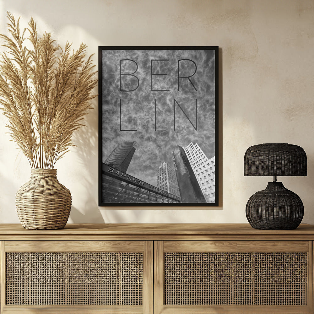 BERLIN Potsdamer Platz | Text & Skyline Poster